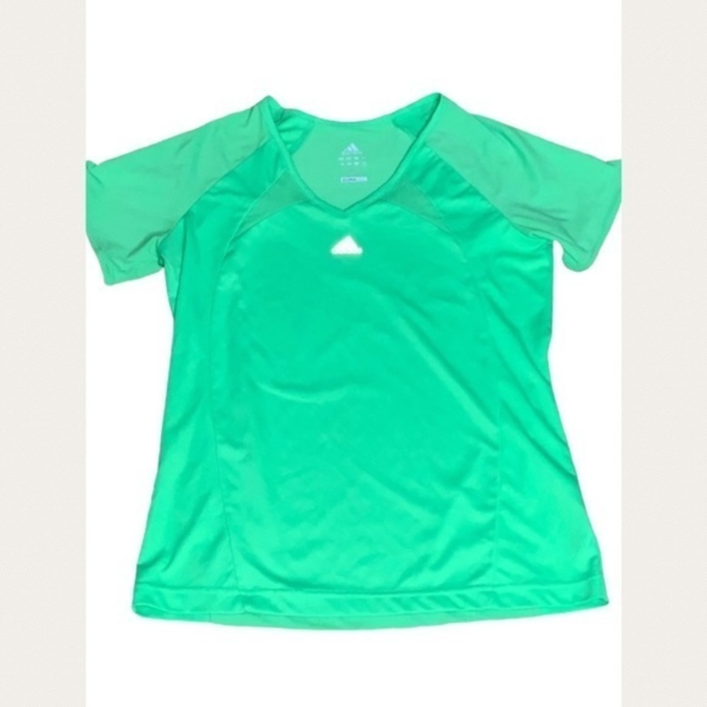 Adidas Women’s Lime Green Clima 365 Athletic Short Sleeve Shirt Medium